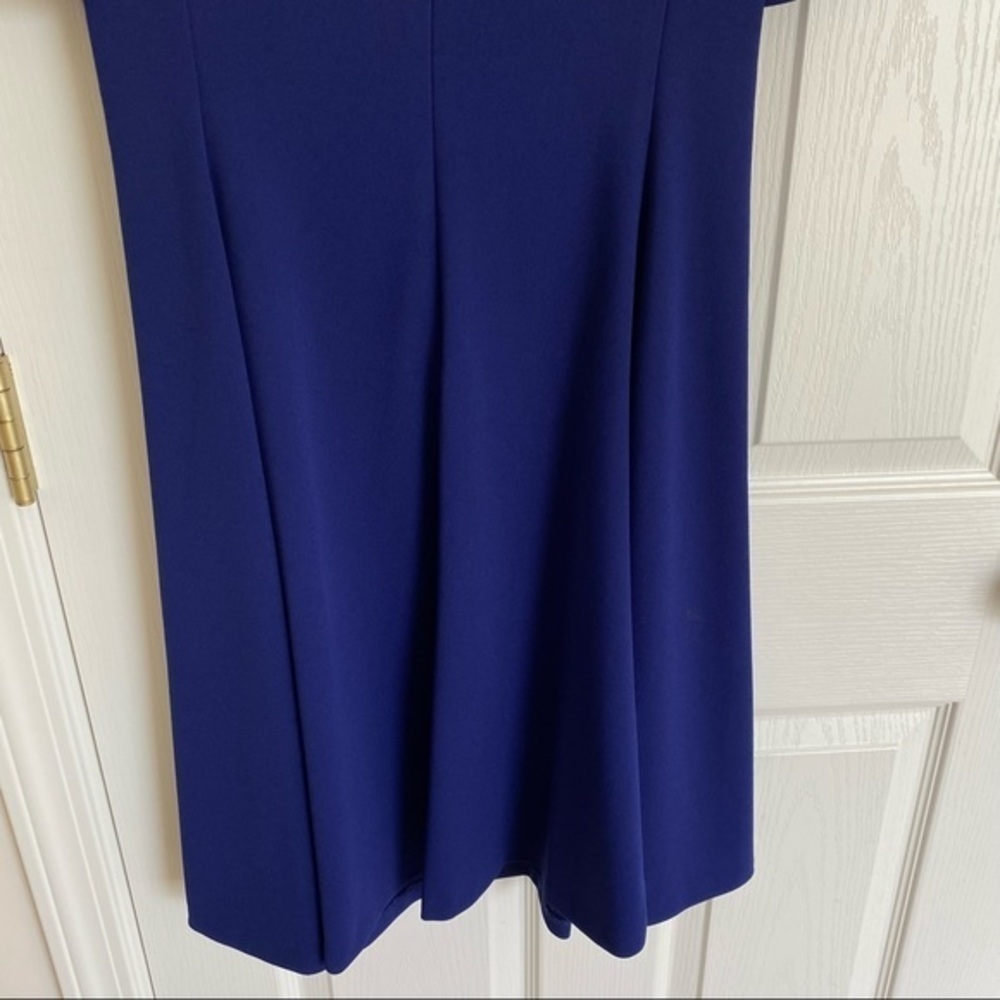 DKNY Button Sleeve Flounce Fit & Flare Dress in Blue Size 4 - Picture 10 of 14